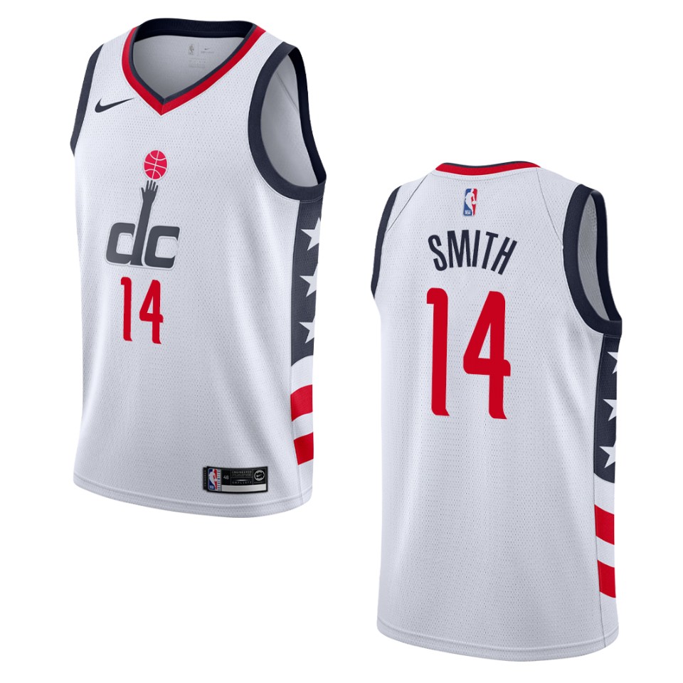 Men's Washington Wizards #14 Ish Smith City Swingman Basketball Jersey - White