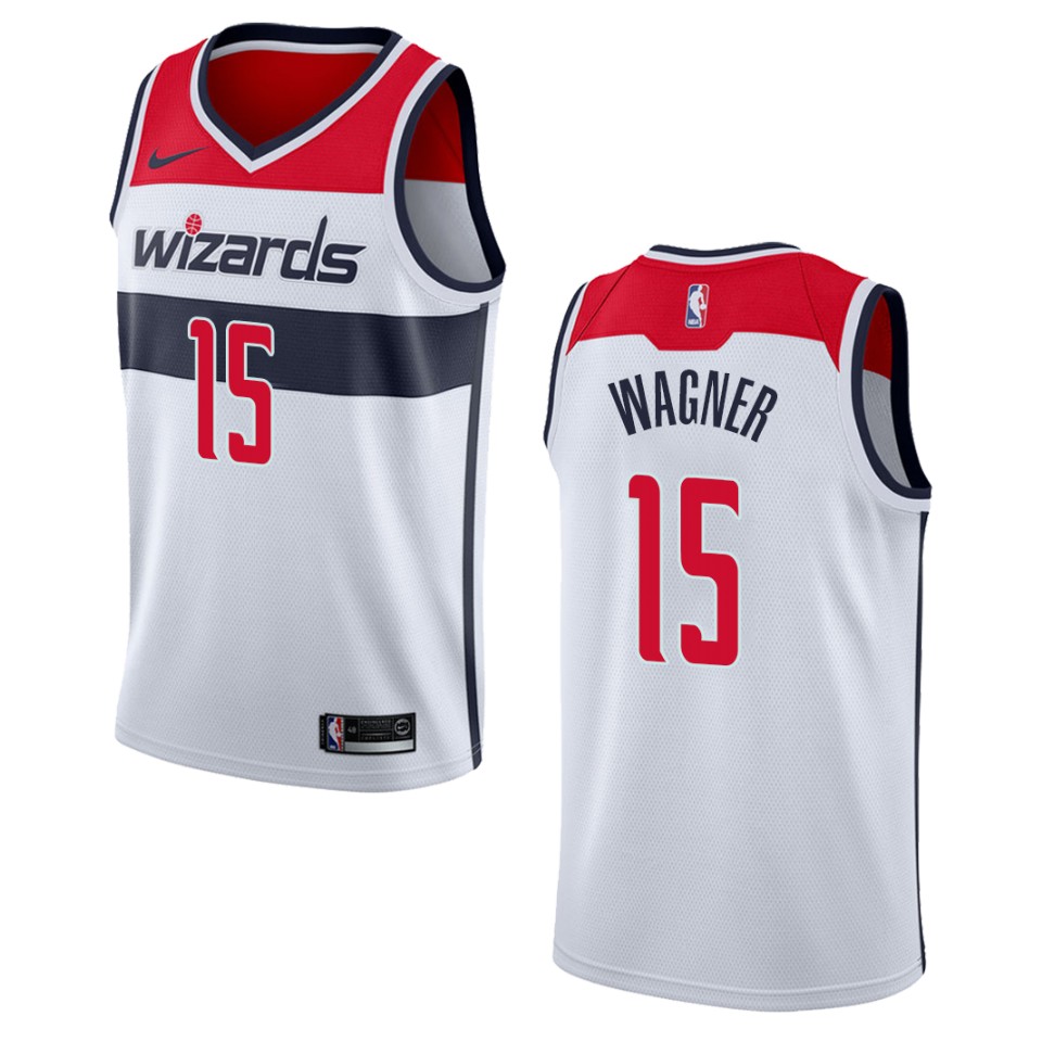 Men's Washington Wizards #15 Moritz Wagner Association Swingman Basketball Jersey - White