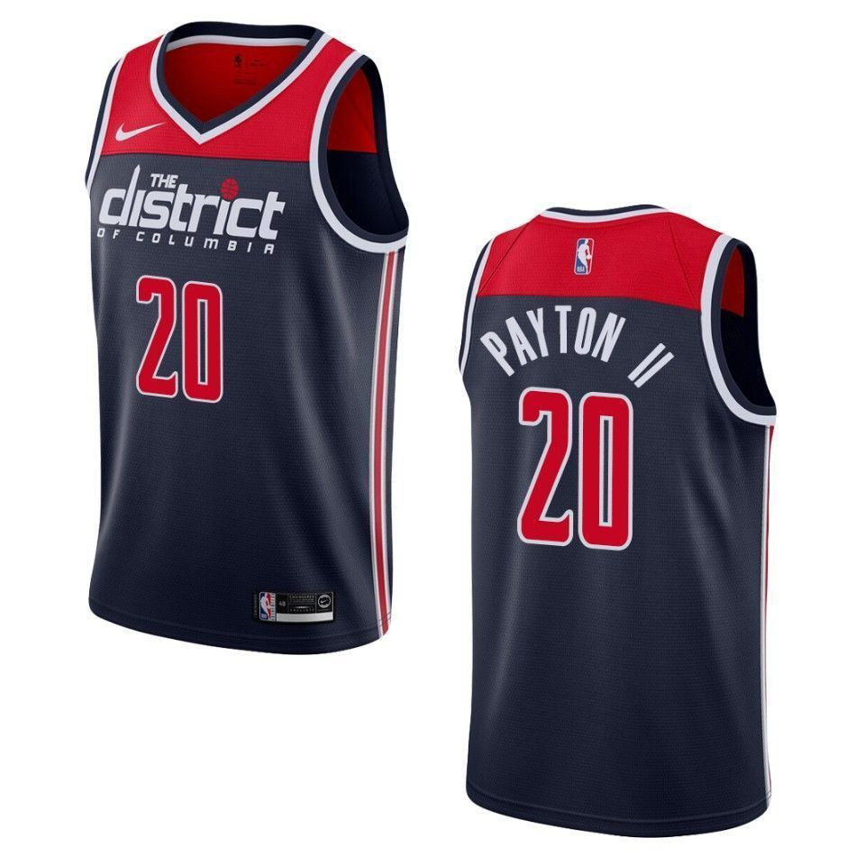 Men's Washington Wizards 20 Gary Payton Ii Statement Swingman Basketball Jersey - Navy - JS279 