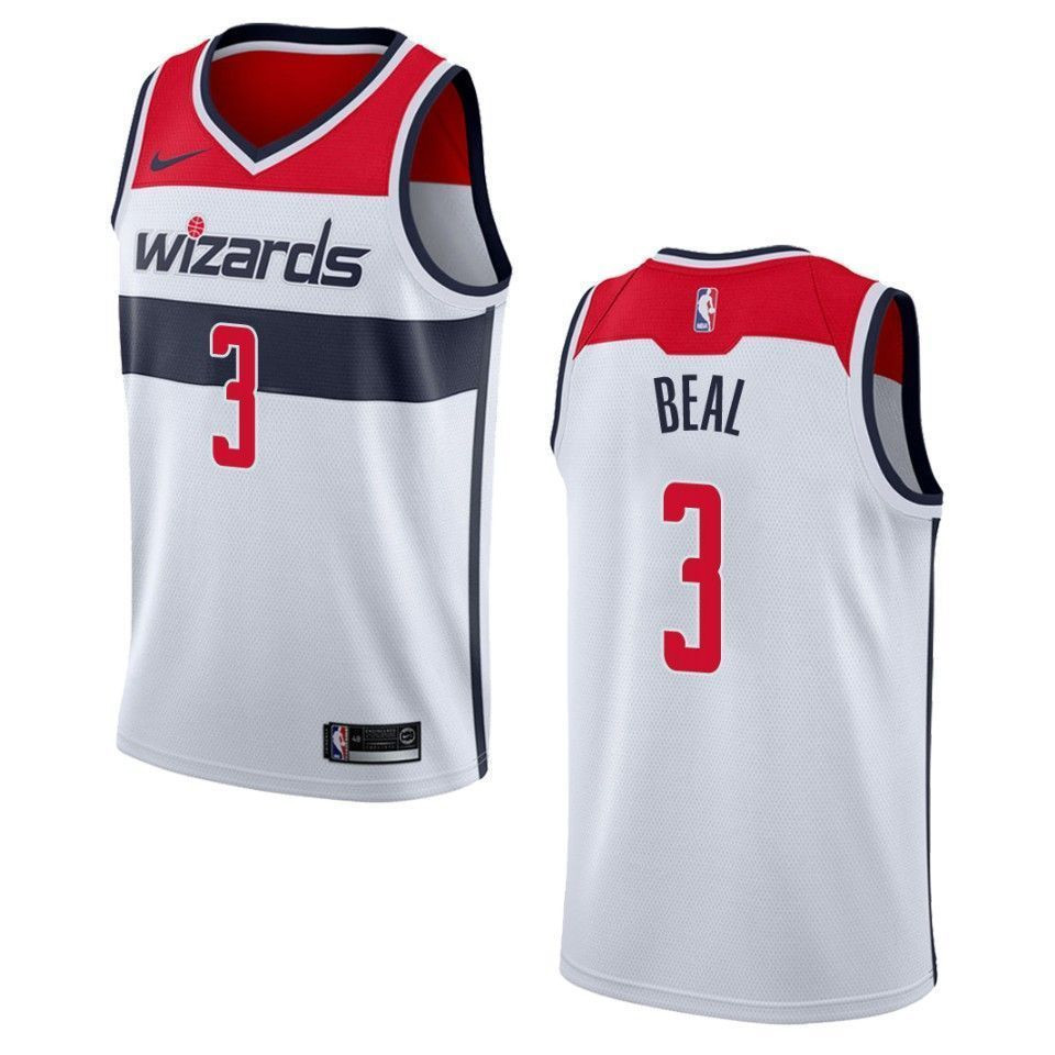 Men's Washington Wizards 3 Bradley Beal Association Swingman Basketball Jersey - White - JS122 