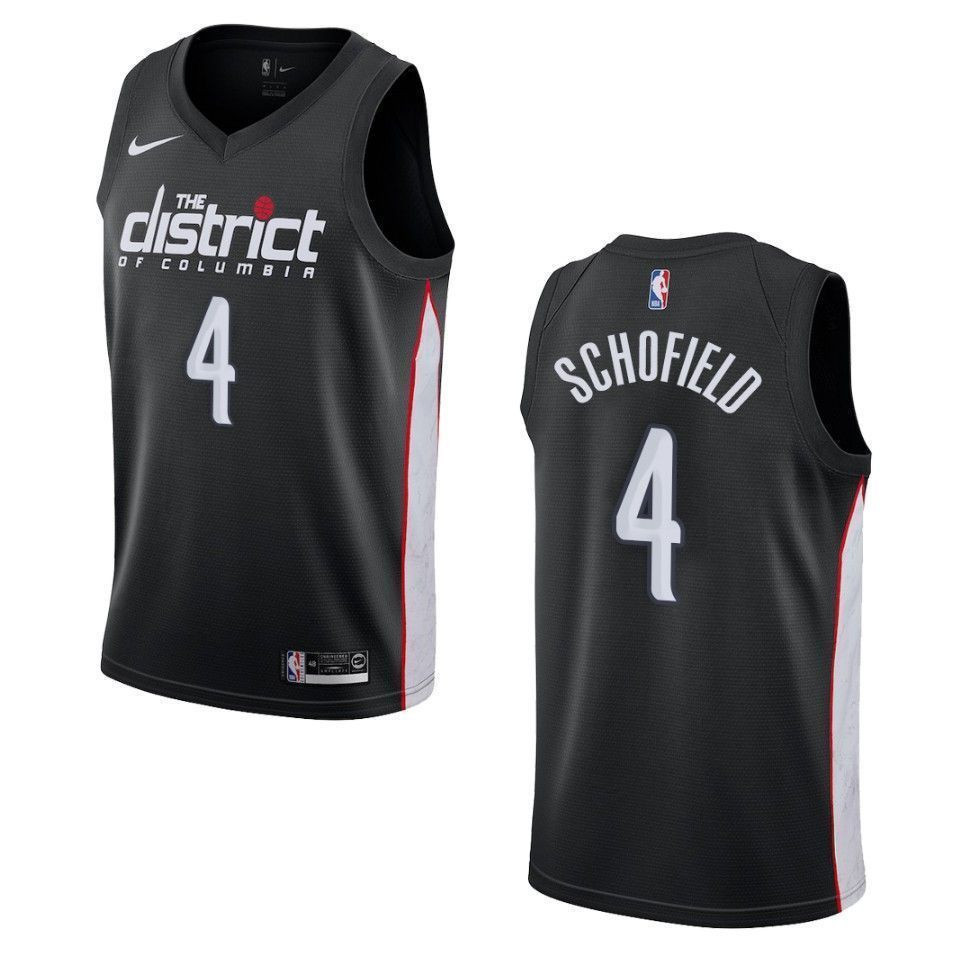 Men's Washington Wizards 4 Admiral Schofield City Swingman Jersey - Black - JS218 