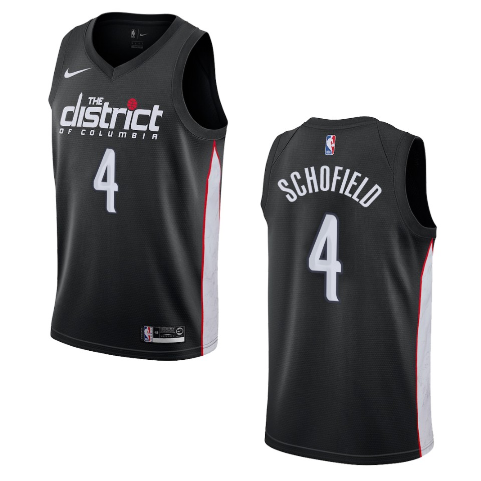 Men's Washington Wizards #4 Admiral Schofield City Swingman Basketball Jersey - Black