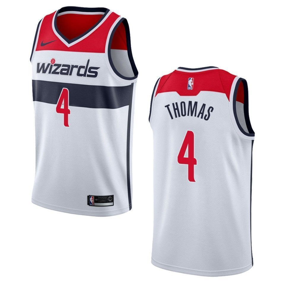 Men's Washington Wizards 4 Isaiah Thomas Association Swingman Jersey - White - JS476 