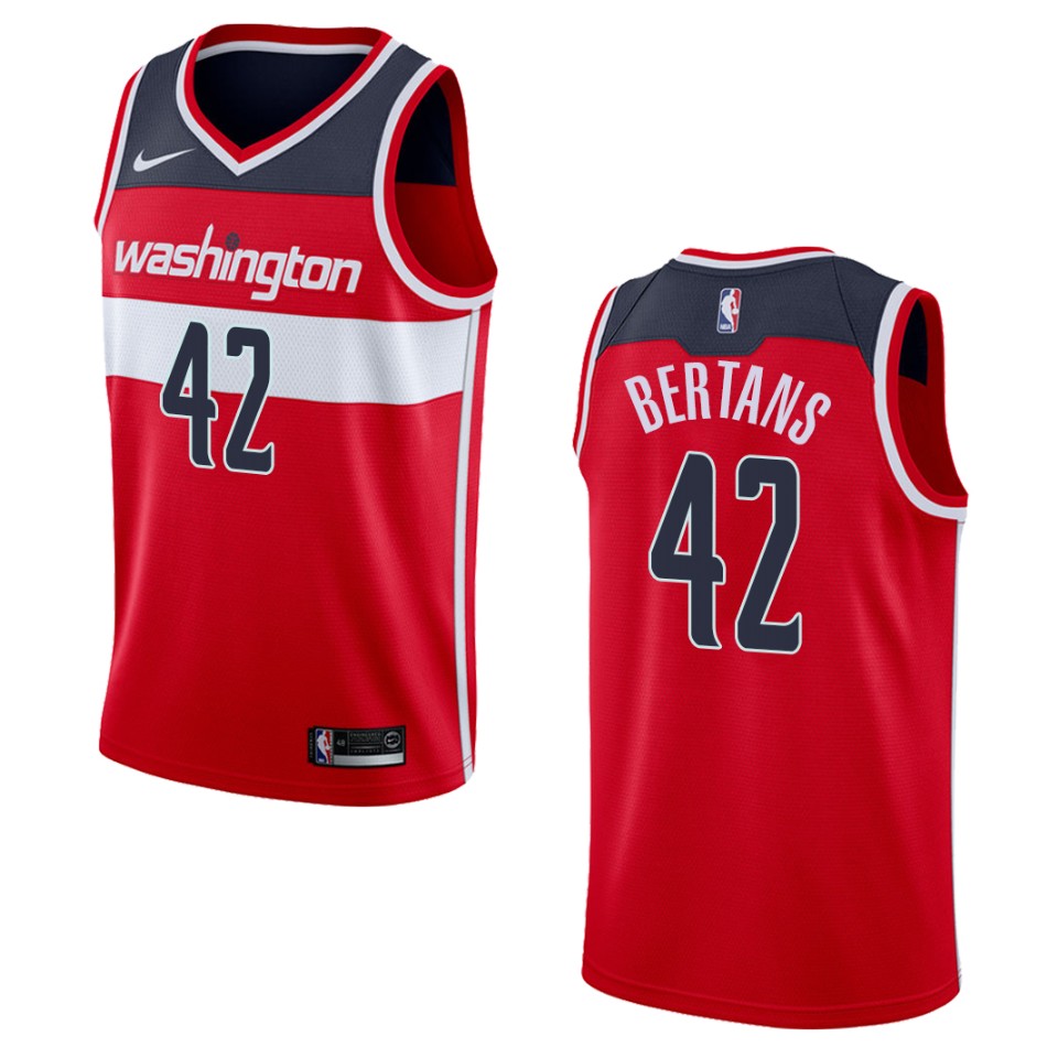 Men's Washington Wizards #42 Davis Bertans Icon Swingman Basketball Jersey - Red