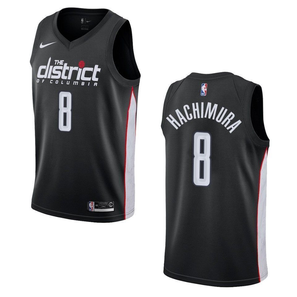 Men's Washington Wizards 8 Rui Hachimura City Swingman Basketball Jersey - Black - JS716 