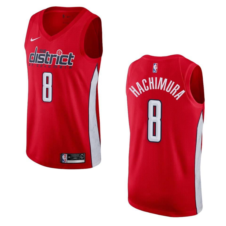 Men's Washington Wizards #8 Rui Hachimura Earned Swingman Basketball Jersey - Red