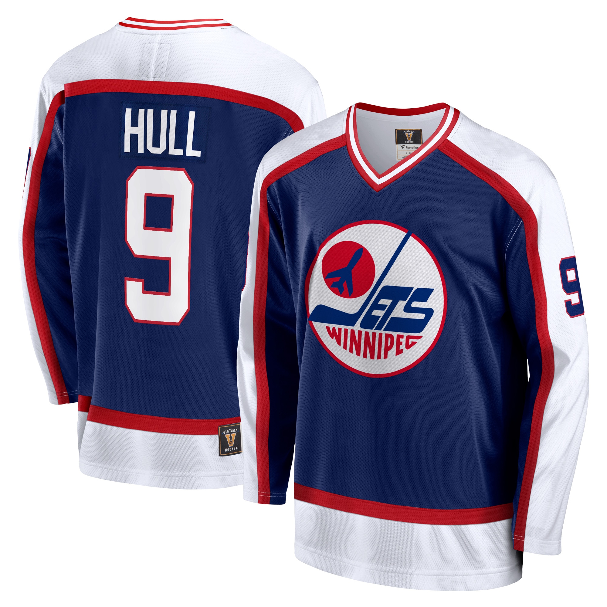 Men's Winnipeg Jets Bobby Hull Navy Breakaway Retired Player Jersey - JS893 