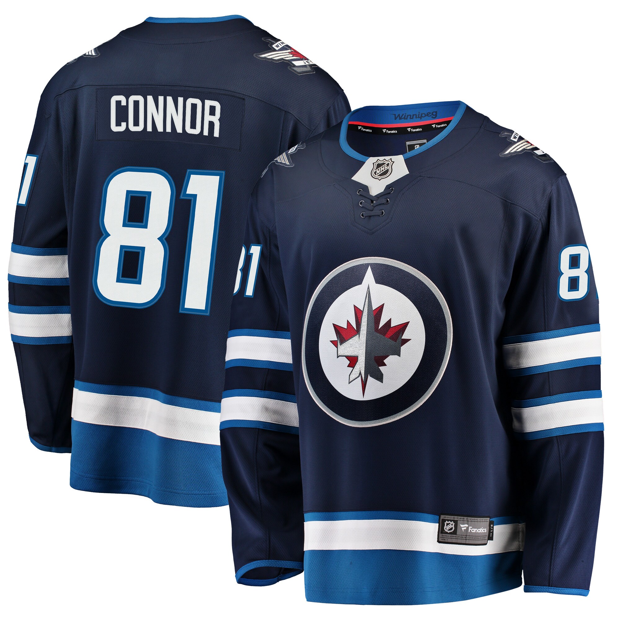 Men's Winnipeg Jets Kyle Connor Navy Breakaway Hockey Jersey - JS764 