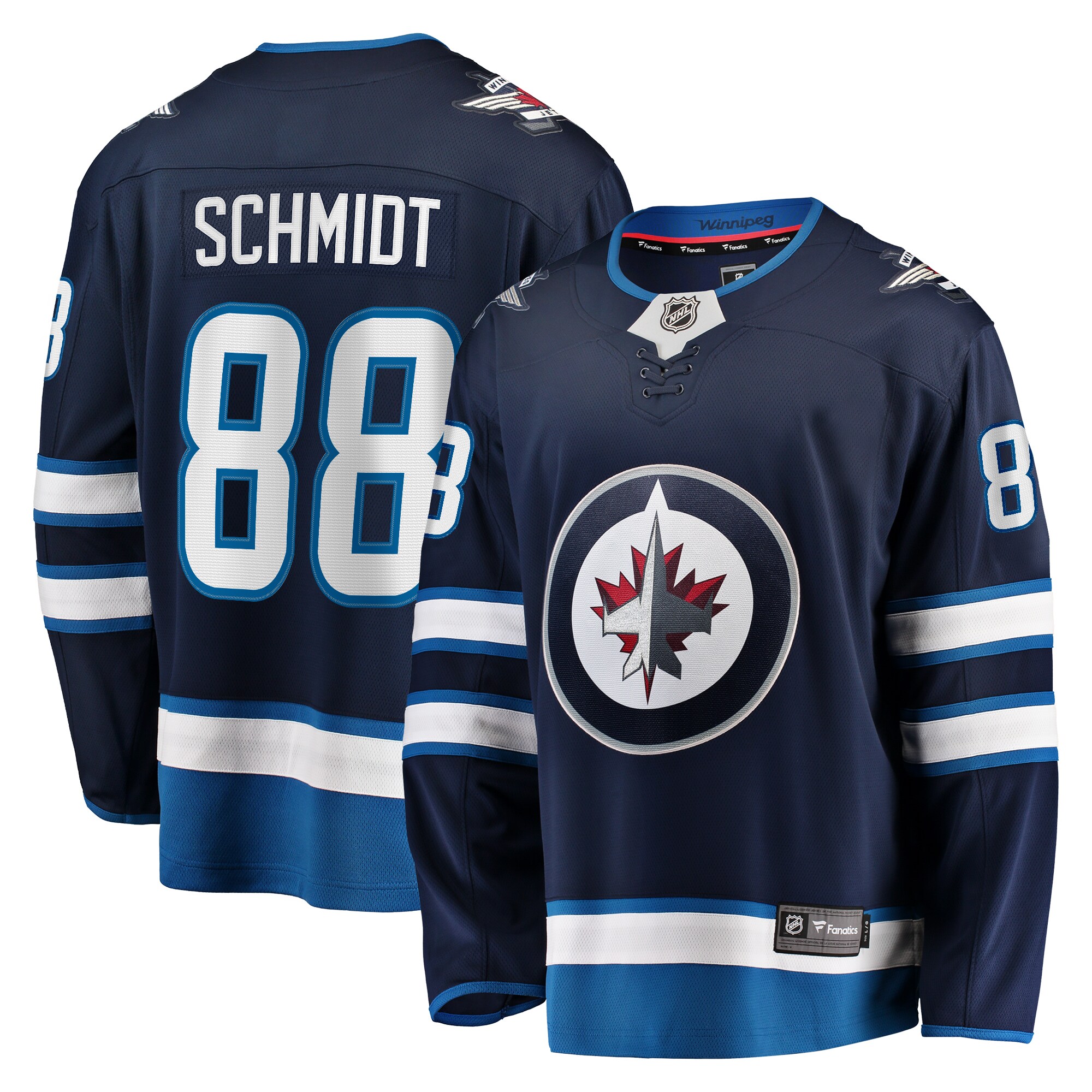 Men's Winnipeg Jets Nate Schmidt Navy Home Premier Breakaway Player Hockey Jersey - JS676 