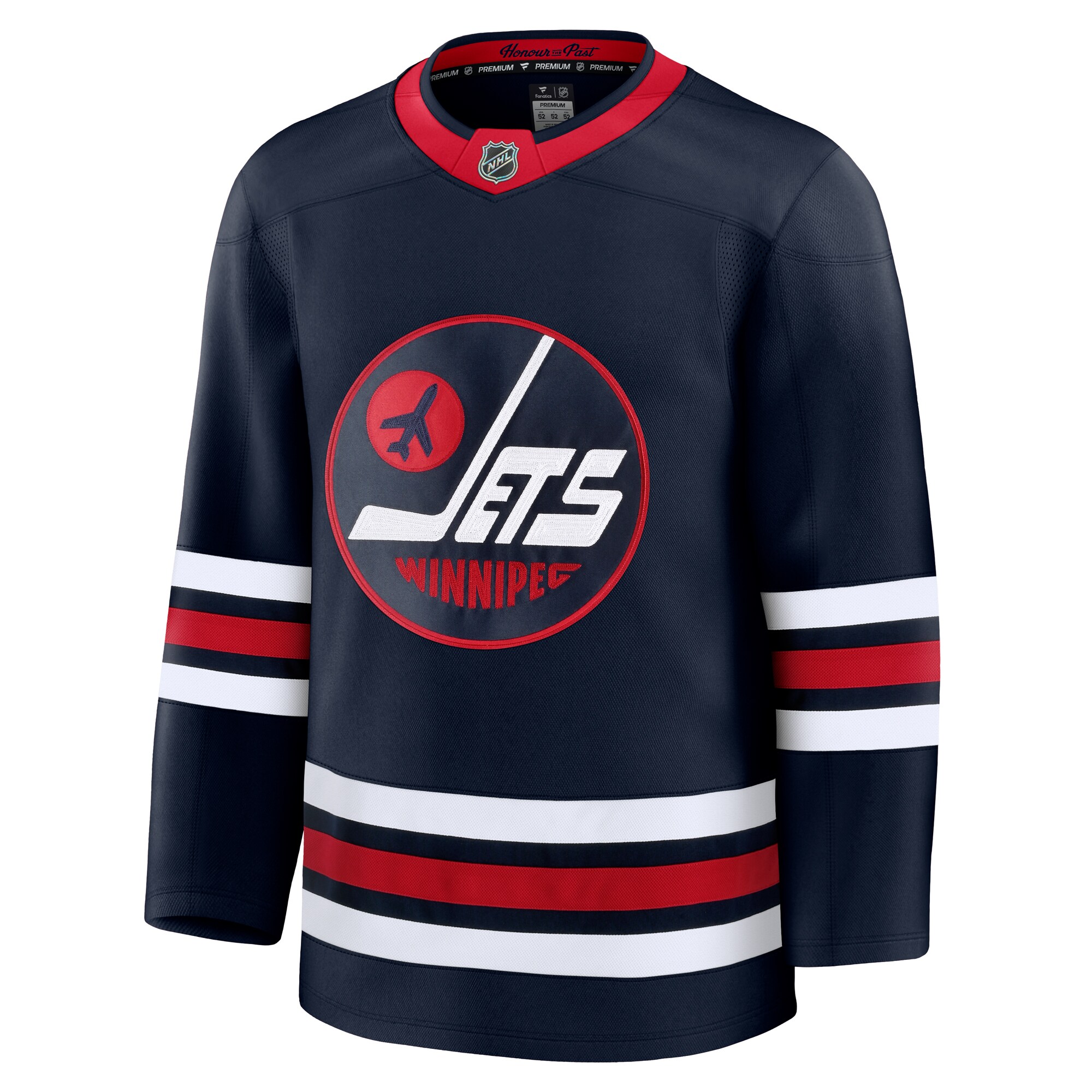 Alternative view of Men's Winnipeg Jets Navy Alternate Premium Hockey Jersey - JS320 