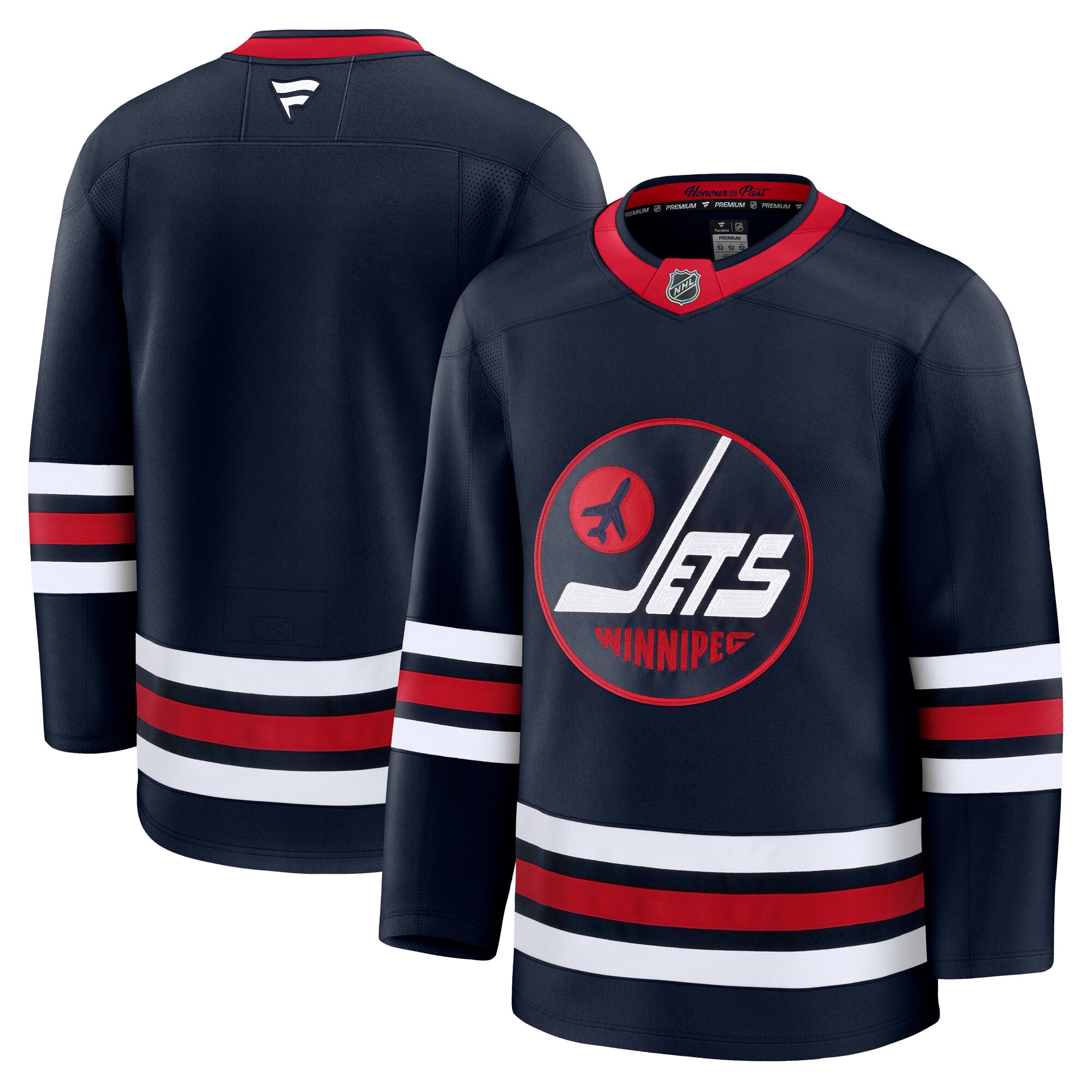 Men's Winnipeg Jets Navy Alternate Premium Hockey Jersey - JS320 