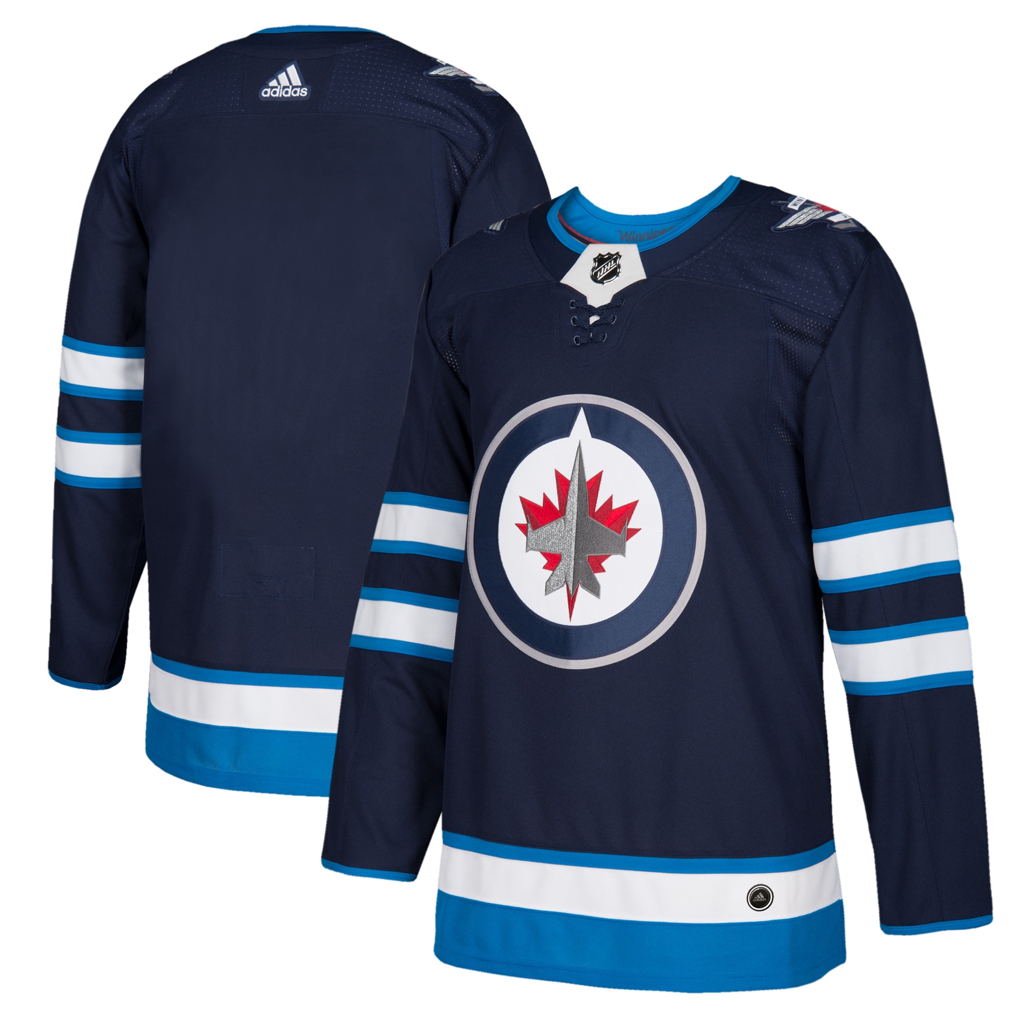 Men's Winnipeg Jets Navy Home Blank Hockey Jersey - JS693 