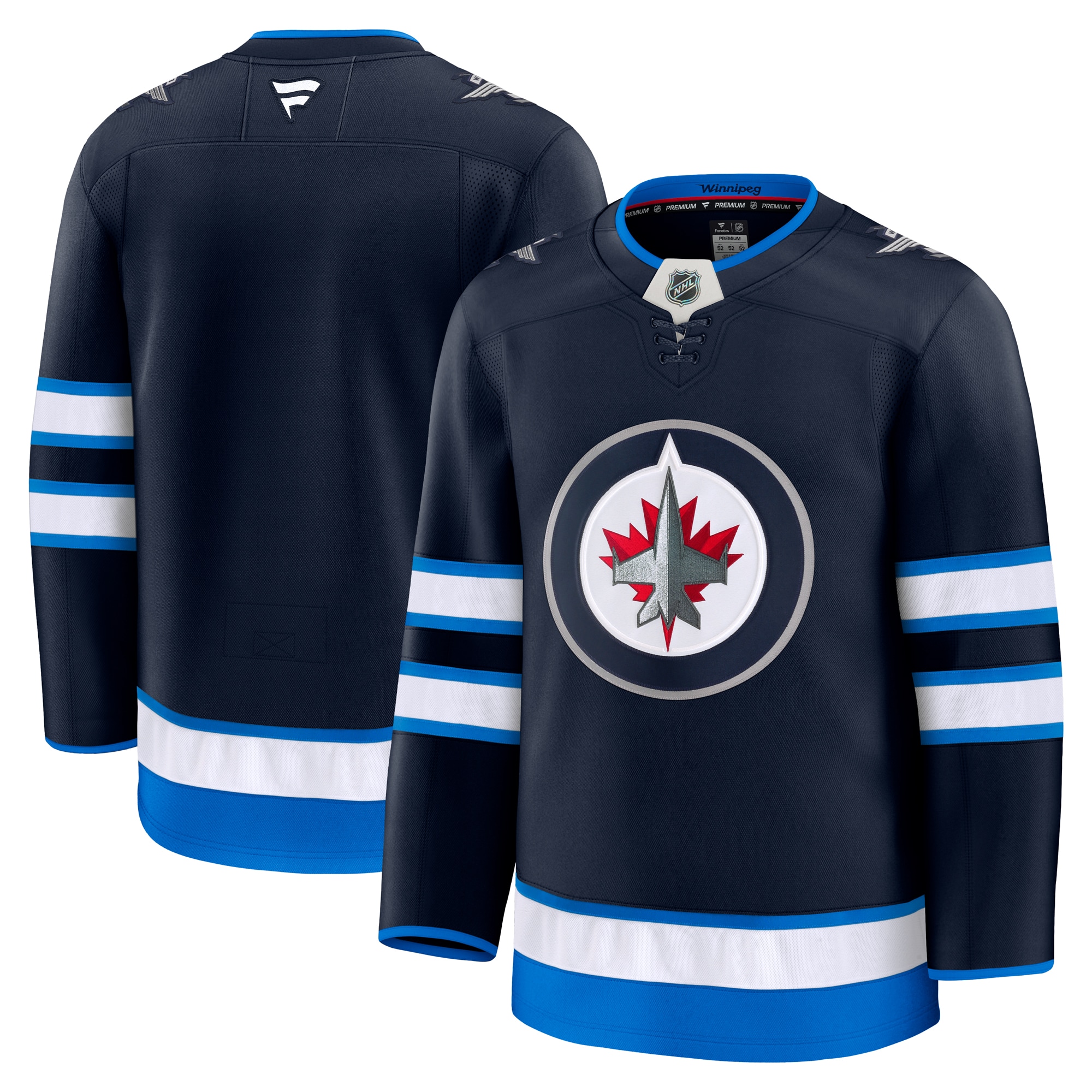 Men's Winnipeg Jets Navy Home Premium Hockey Jersey - JS563 