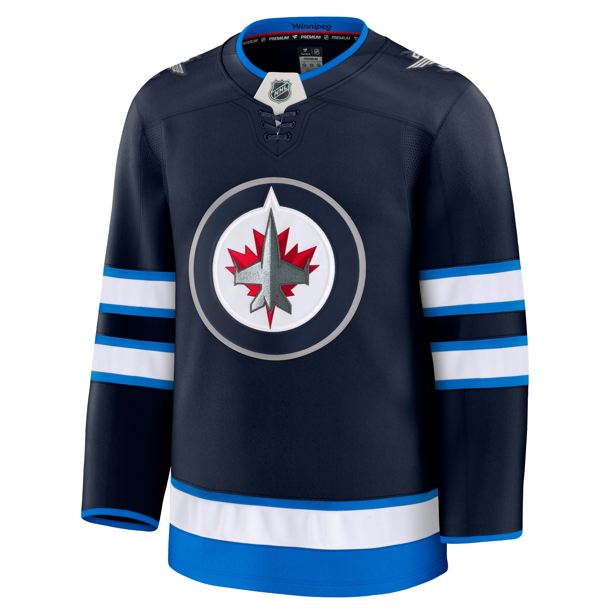 Alternative view of Men's Winnipeg Jets Navy Home Premium Hockey Jersey - JS563 