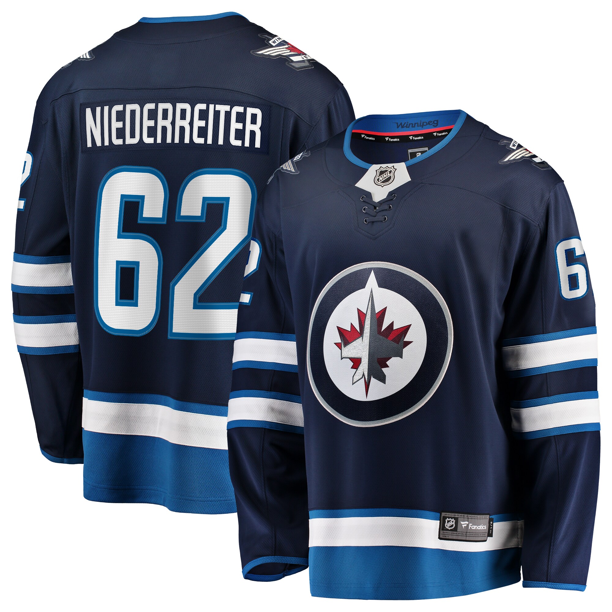 Men's Winnipeg Jets Nino Niederreiter Navy Home Premier Breakaway Player Hockey Jersey - JS189 