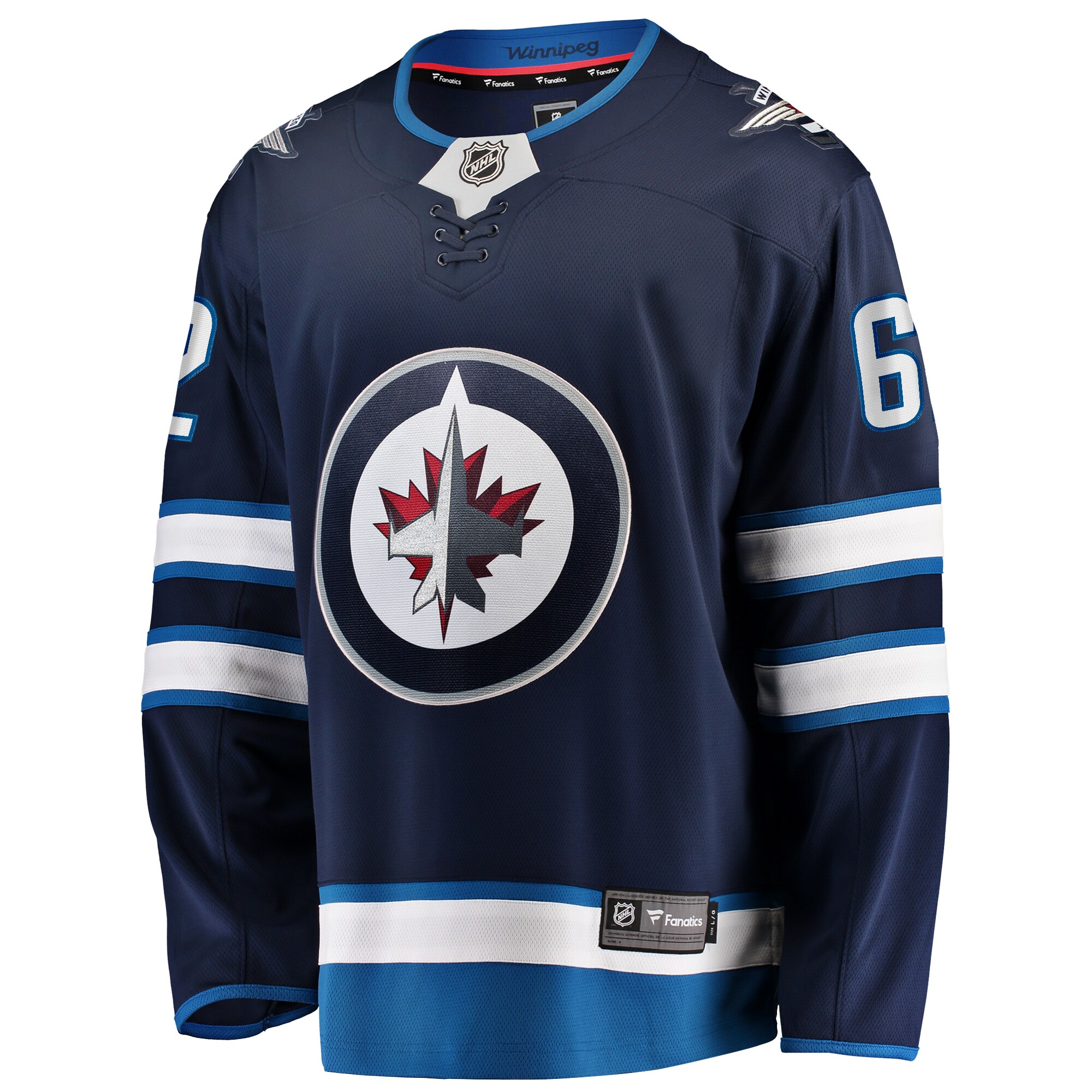 Alternative view of Men's Winnipeg Jets Nino Niederreiter Navy Home Premier Breakaway Player Hockey Jersey - JS189 