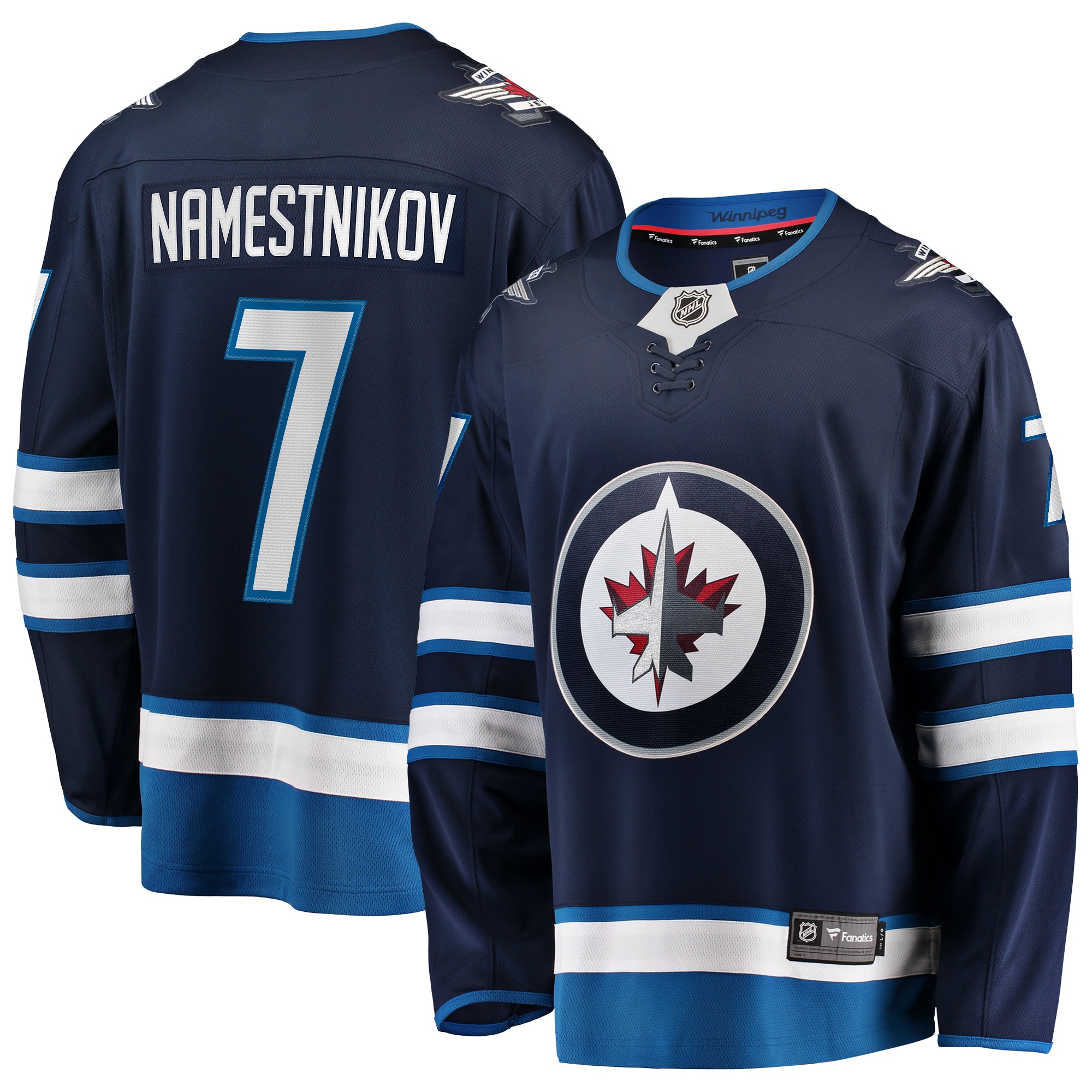 Men's Winnipeg Jets Vladislav Namestnikov Navy Home Premier Breakaway Player Hockey Jersey - JS229 