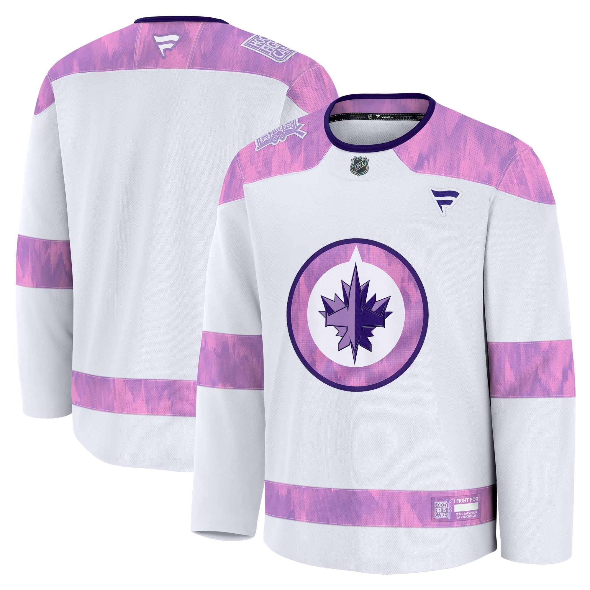 Men's Winnipeg Jets White 2024 Hockey Fights Cancer Practice Hockey Jersey - JS621 
