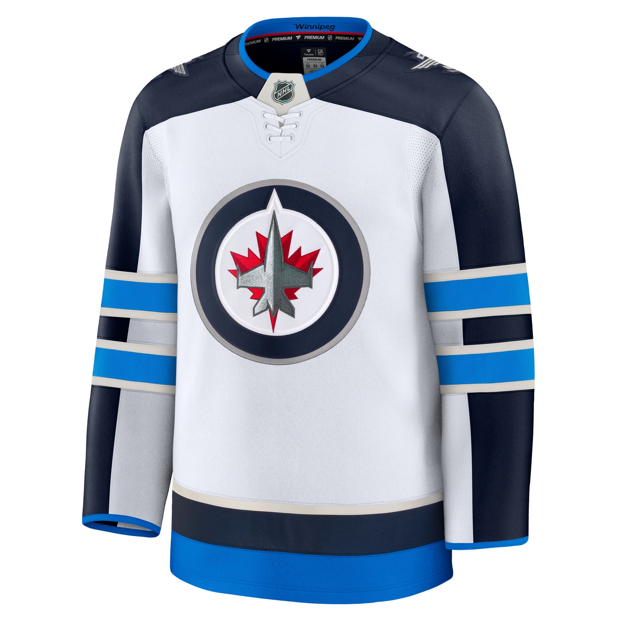 Alternative view of Men's Winnipeg Jets White Away Premium Hockey Jersey - JS205 