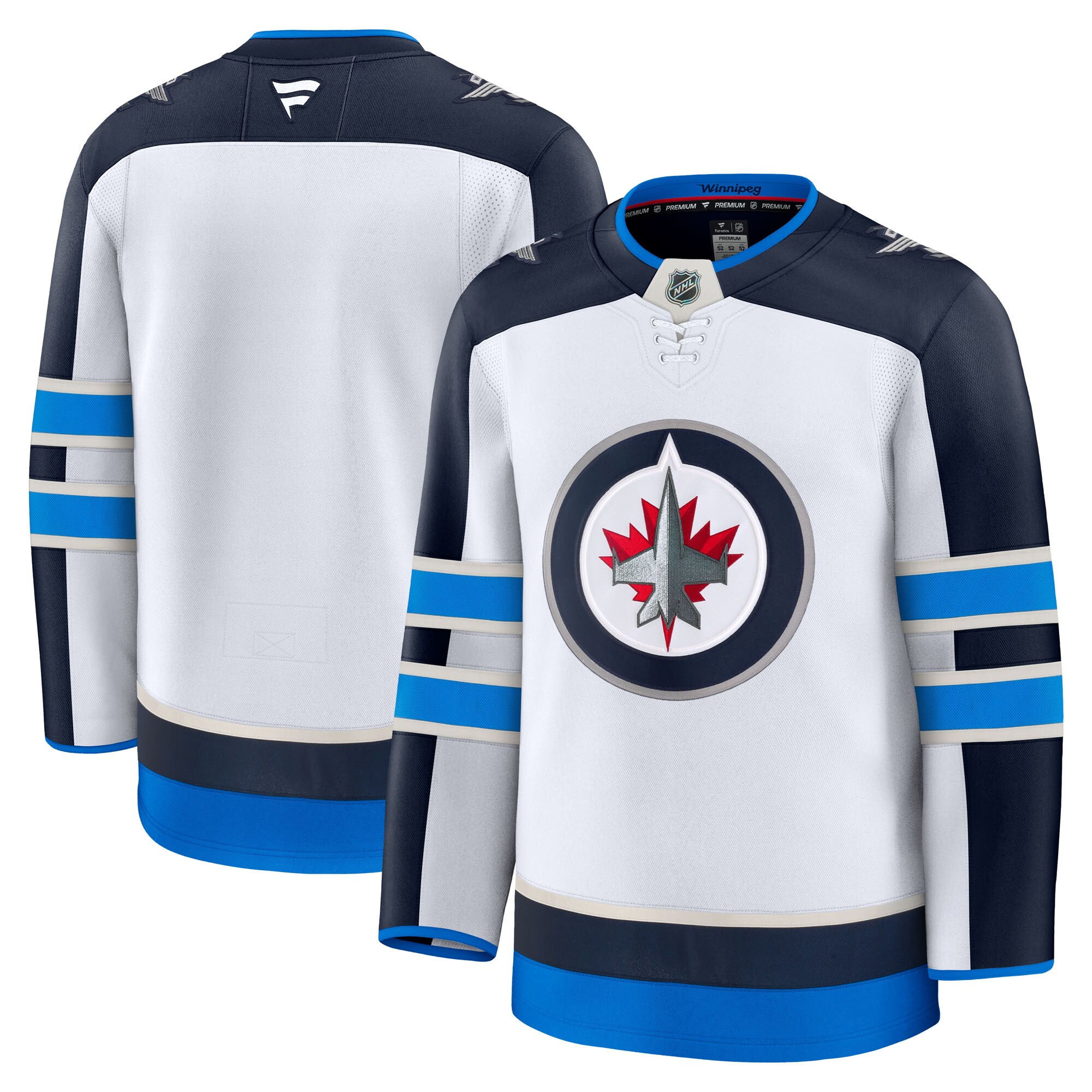 Men's Winnipeg Jets White Away Premium Hockey Jersey - JS205 
