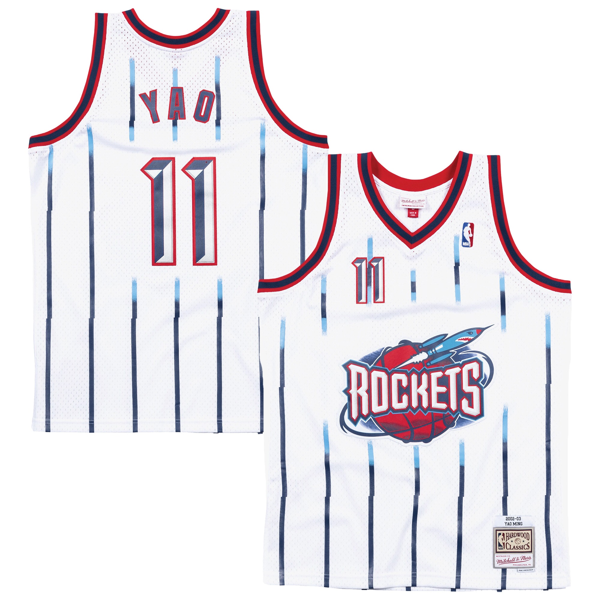 Men's Yao Ming White Houston Rockets Hardwood Classics Swingman Player Basketball Jersey - JS620 