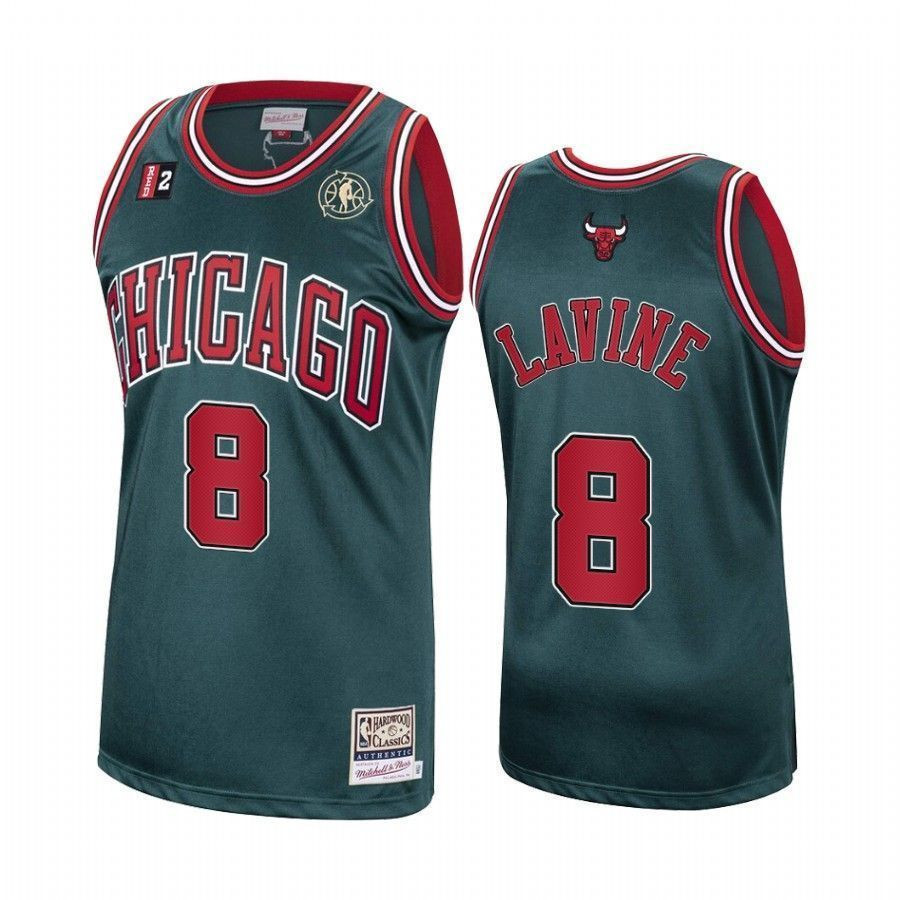 Men's Zach Lavine 8 Chicago Bulls Green Hardwood Classics Basketball Jersey - JS430 