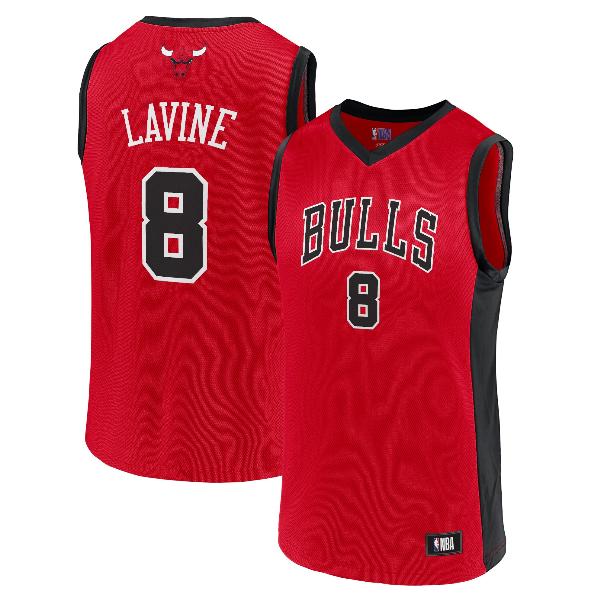 Alternative view of Men's Zach Lavine Red Chicago Bulls Player Basketball Jersey