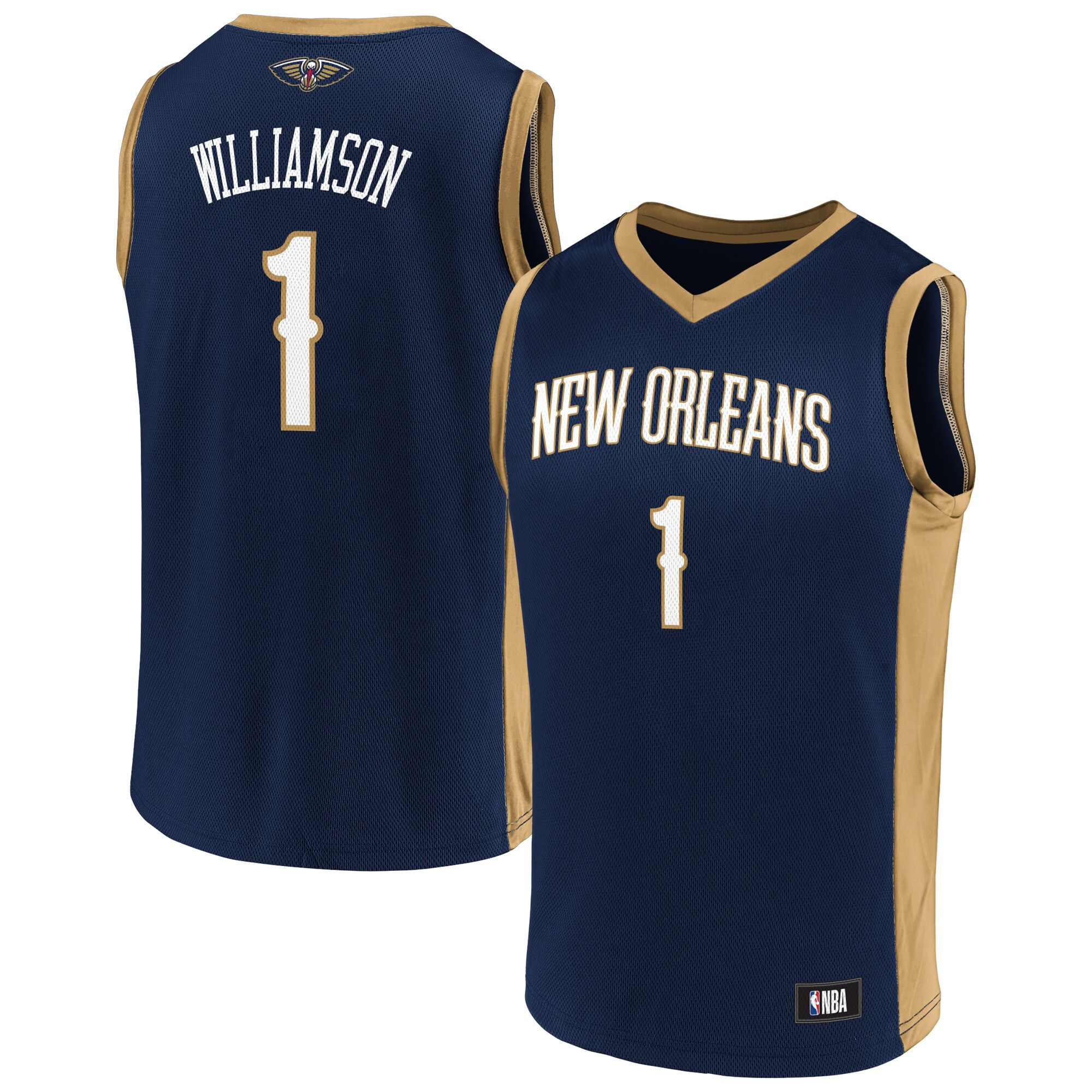 Alternative view of Men's Zion Williamson Navy New Orleans Pelicans Player Basketball Jersey