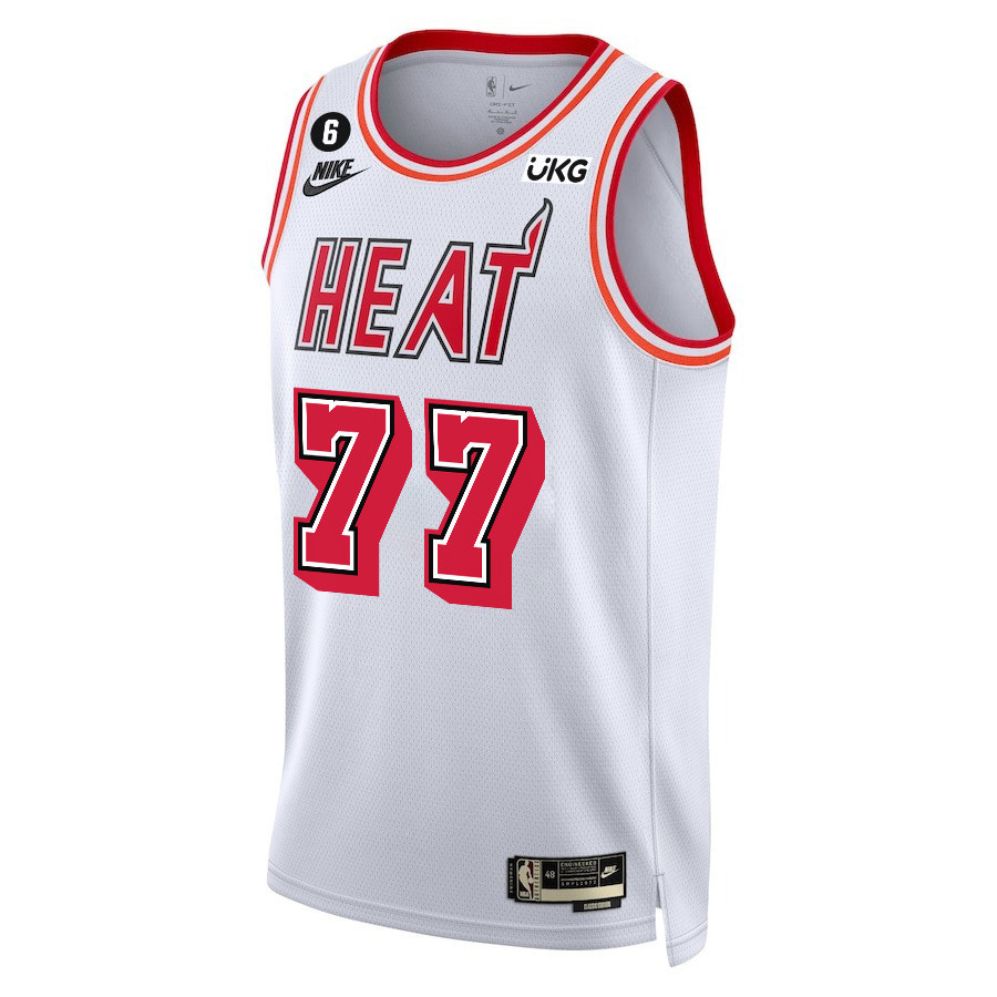 Alternative view of Ömer Yurtseven 77 Miami Heat Final Champions 2023 Swingman Jersey - Classic Edition - White - JS817 