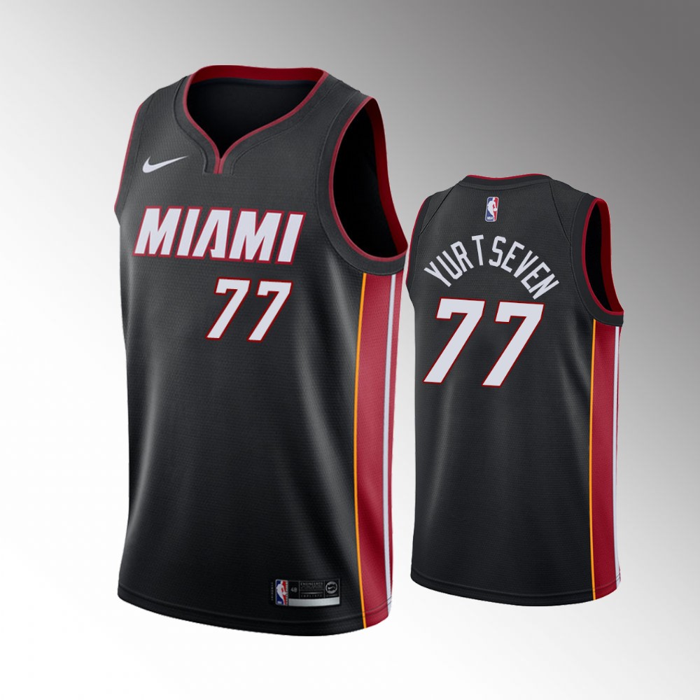 ÃƒÆ’Ã¢â‚¬â€œmer Yurtseven Miami Heat Icon Edition Black 2021 Trade Basketball Jersey