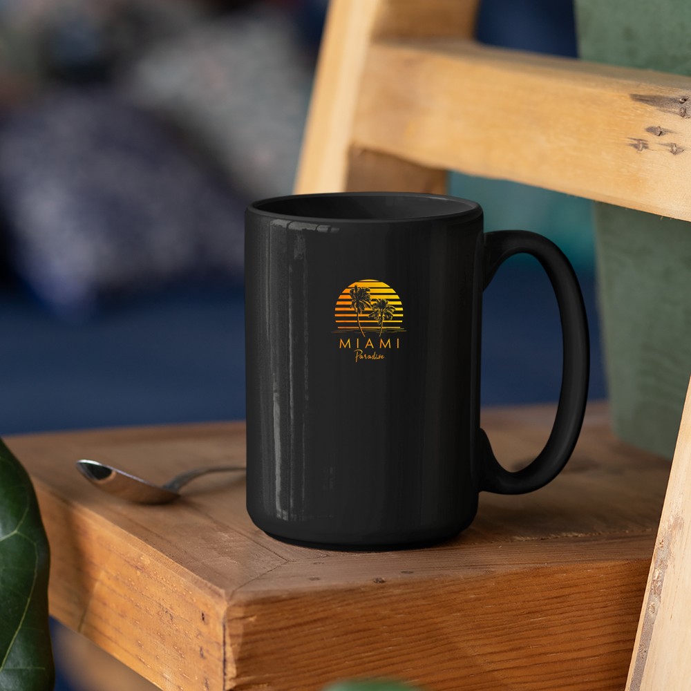 Alternative view of Miami Beach Tropical Vibes Vacation Palm Trees Souvenirs Mug 