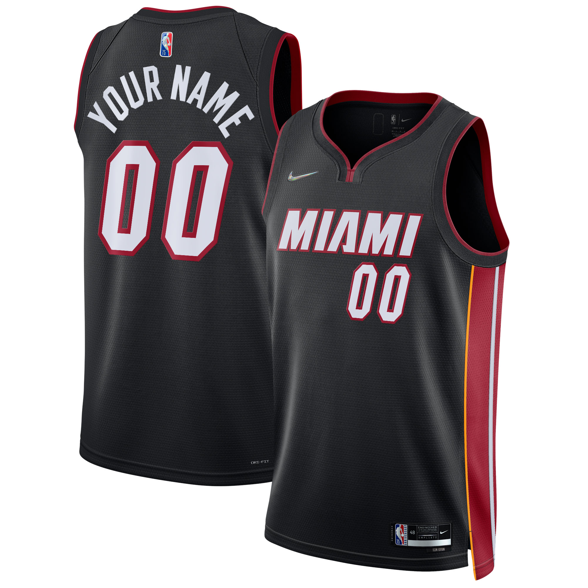Miami Heat 2021/22 Diamond Swingman Custom Basketball Jersey - Icon Edition - Black