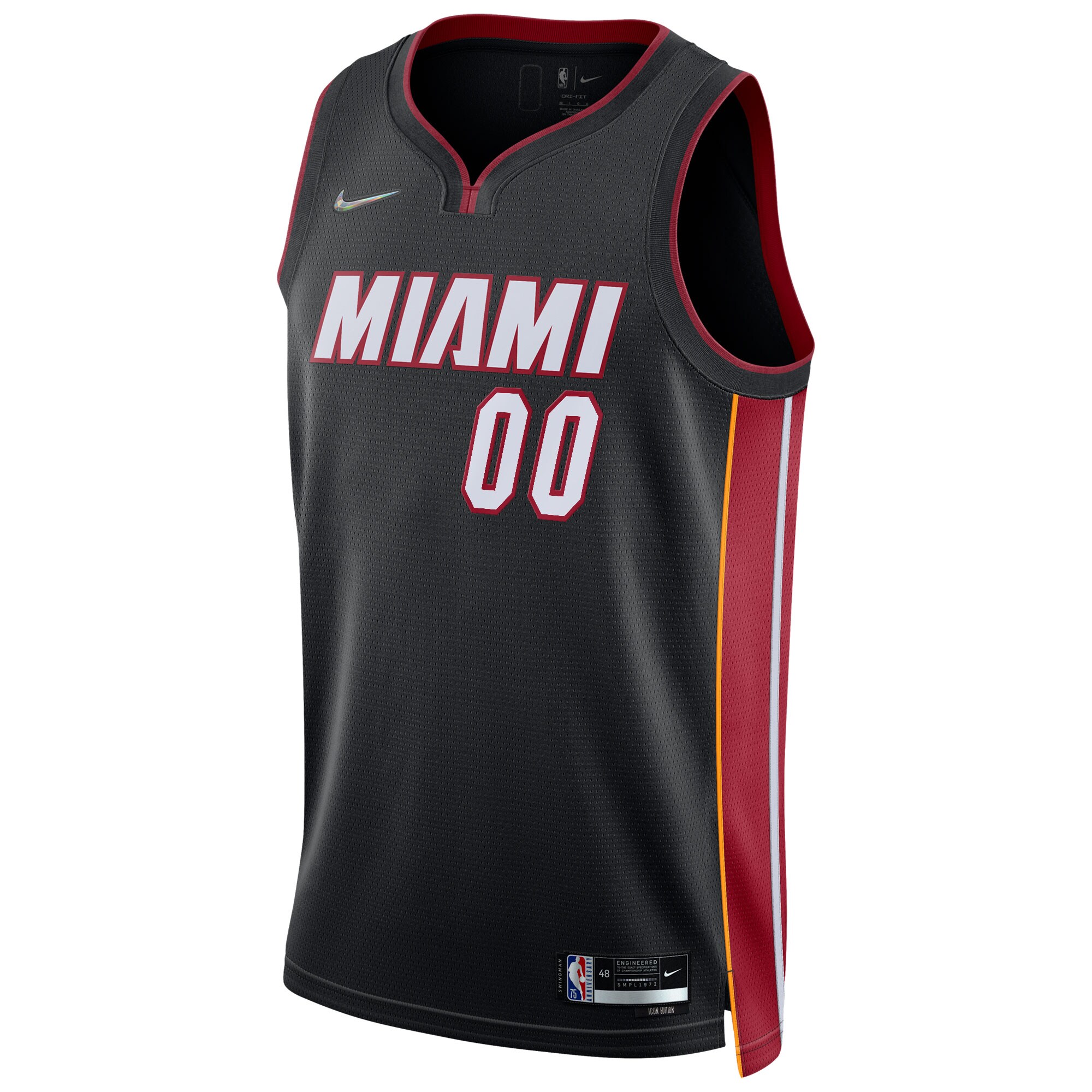 Alternative view of Miami Heat 2021/22 Diamond Swingman Custom Basketball Jersey - Icon Edition - Black