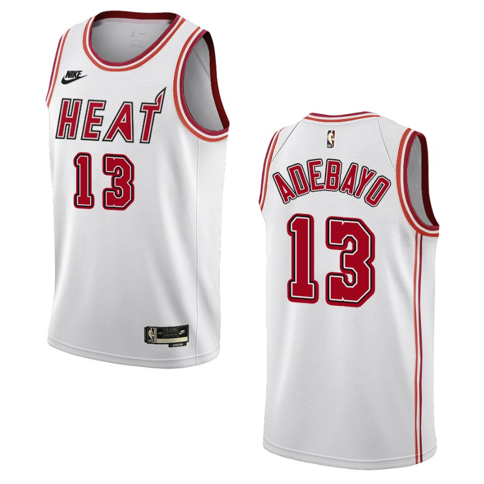 Miami Heat 2022-23 Classic Edition Bam Adebayo White Basketball Jersey 35th Anniversary