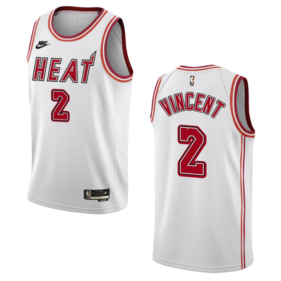 Miami Heat 2022-23 Classic Edition Gabe Vincent White Basketball Jersey 35th Anniversary