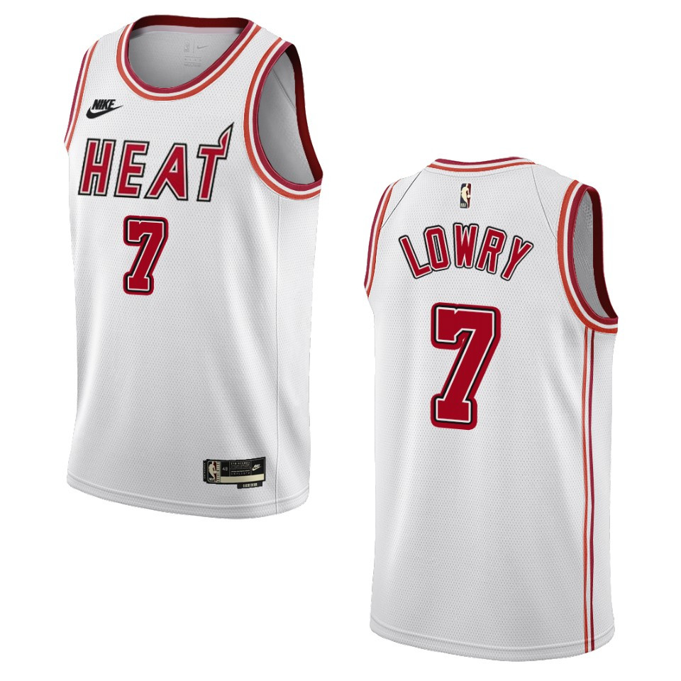 Miami Heat 2022-23 Classic Edition Kyle Lowry White Basketball Jersey 35th Anniversary