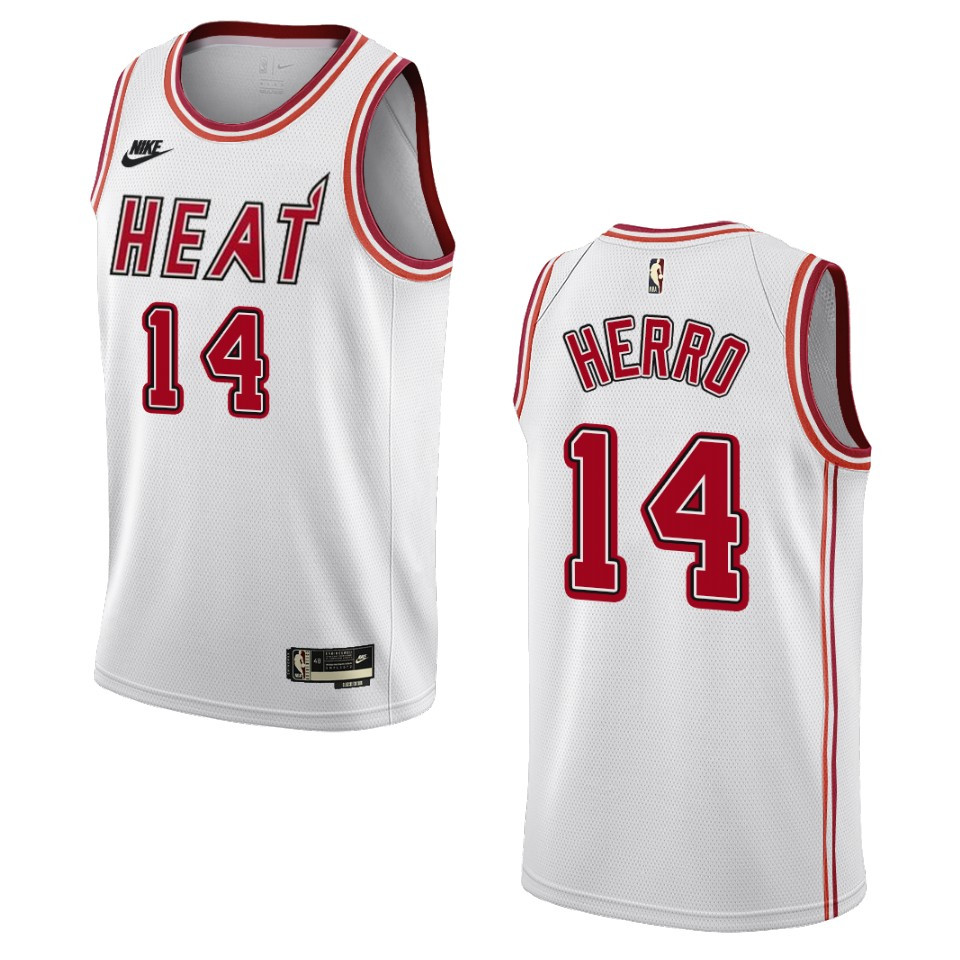 Miami Heat 2022-23 Classic Edition Tyler Herro White Basketball Jersey 35th Anniversary