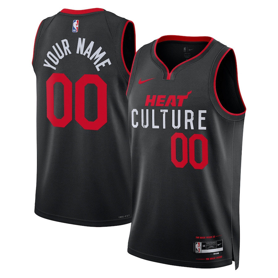 Miami Heat 2023/24 City Edition Swingman Custom Basketball Jersey - Black - JS411 