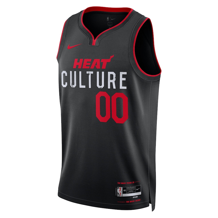 Alternative view of Miami Heat 2023/24 City Edition Swingman Custom Basketball Jersey - Black - JS411 