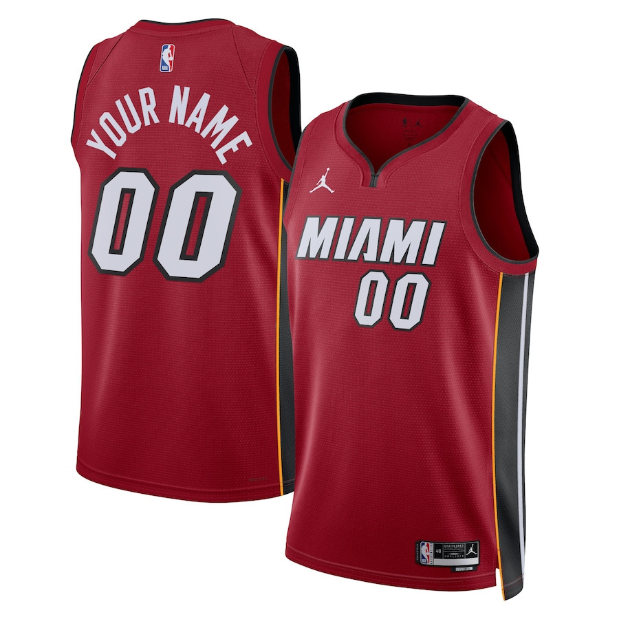 Miami Heat 2023/24 Statement Swingman Custom Men Basketball Jersey - Crimson - JS713 