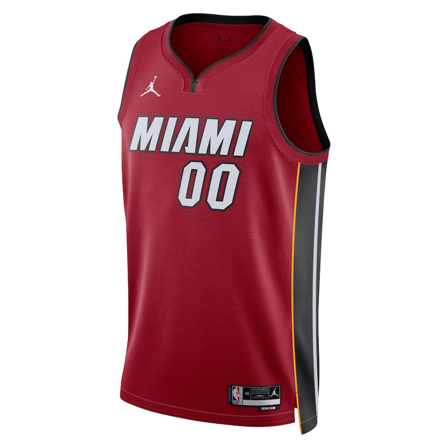 Alternative view of Miami Heat 2023/24 Statement Swingman Custom Men Basketball Jersey - Crimson - JS713 