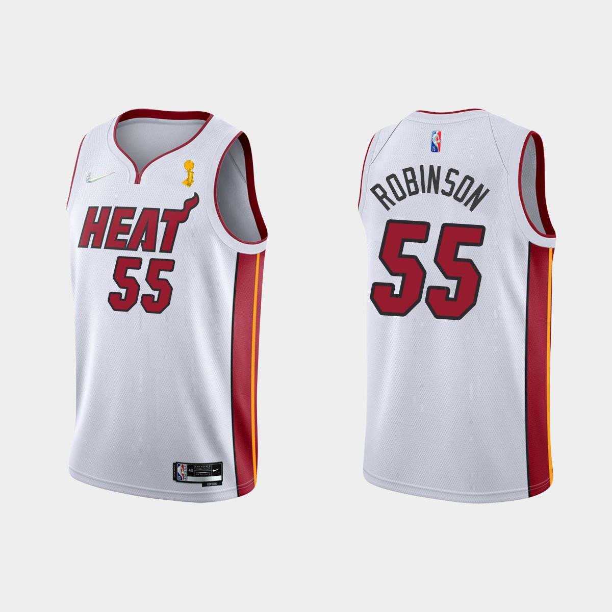 Miami Heat 55 Duncan Robinson Champions Cup 2023 Patch White Basketball Jersey - JS248 