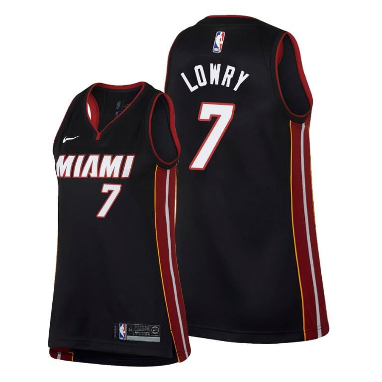 Miami Heat 7 Kyle Lowry Women Icon Edition Black Basketball Jersey - Men Basketball Jersey - JS833 
