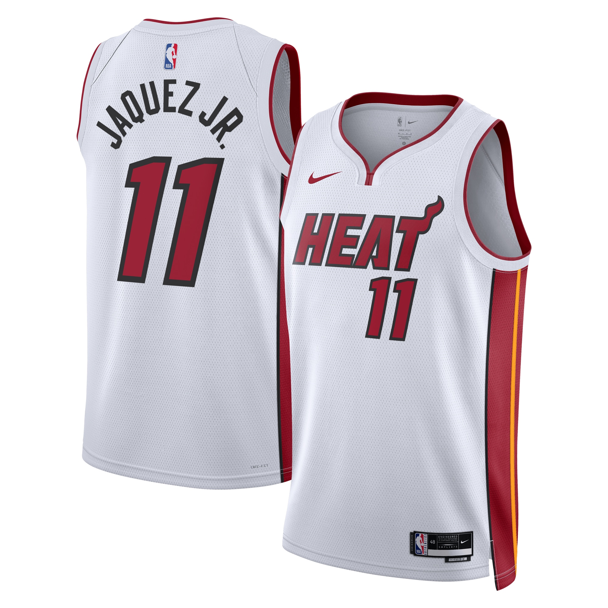 Miami Heat Association Edition Swingman Basketball Jersey - White - Jaime Jaquez Jr. - Unisex - JS940 