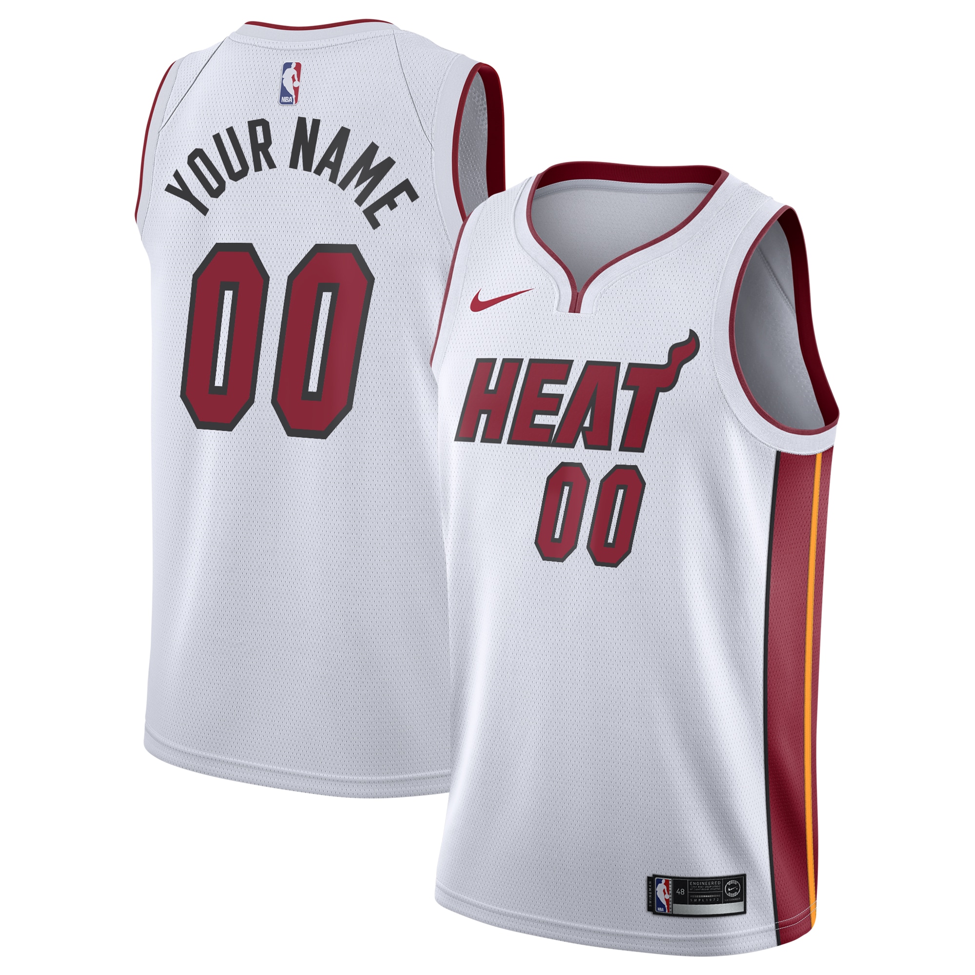 Miami Heat Association Swingman Basketball Jersey - Custom - Youth - JS645 