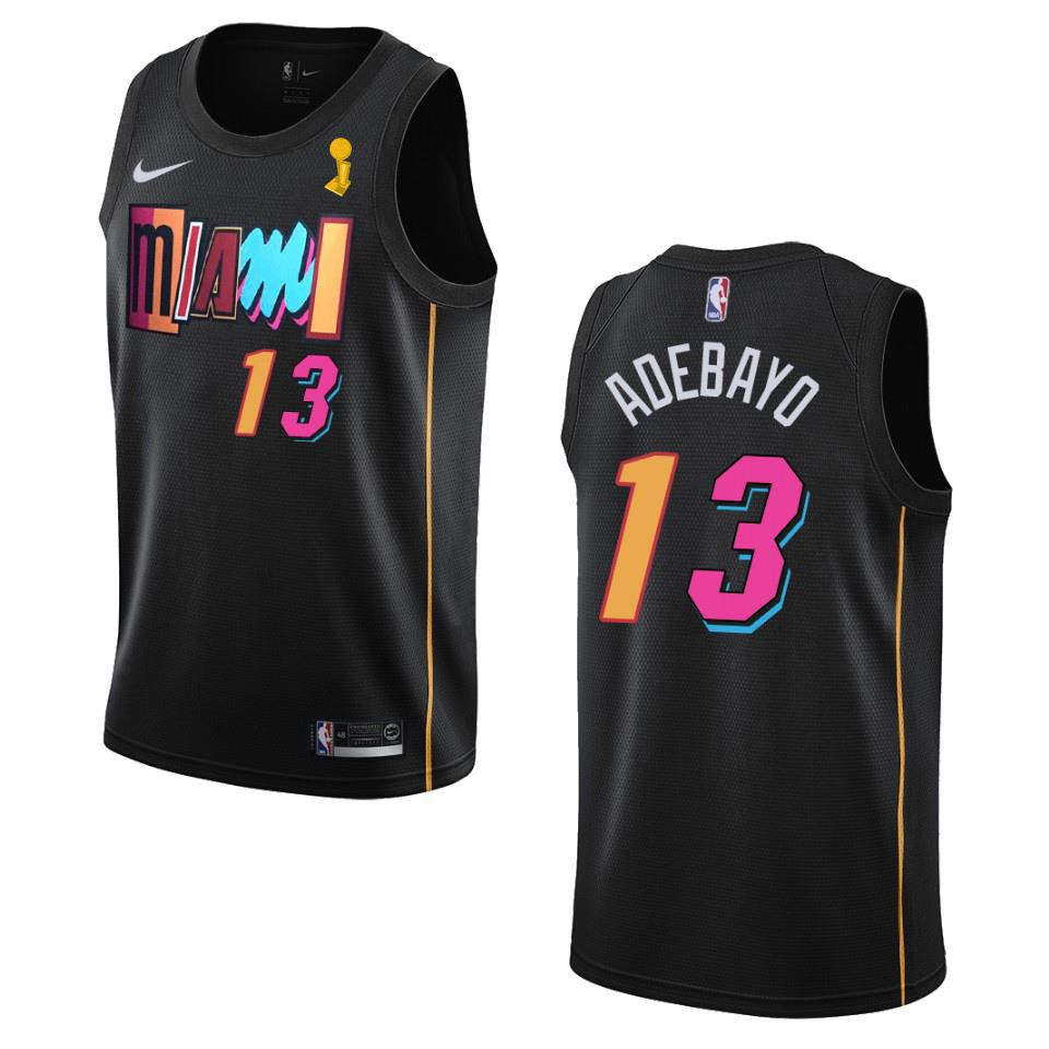 Miami Heat Bam Adebayo 14 Champions Cup 2023 Patch Basketball Jersey Black - JS536 