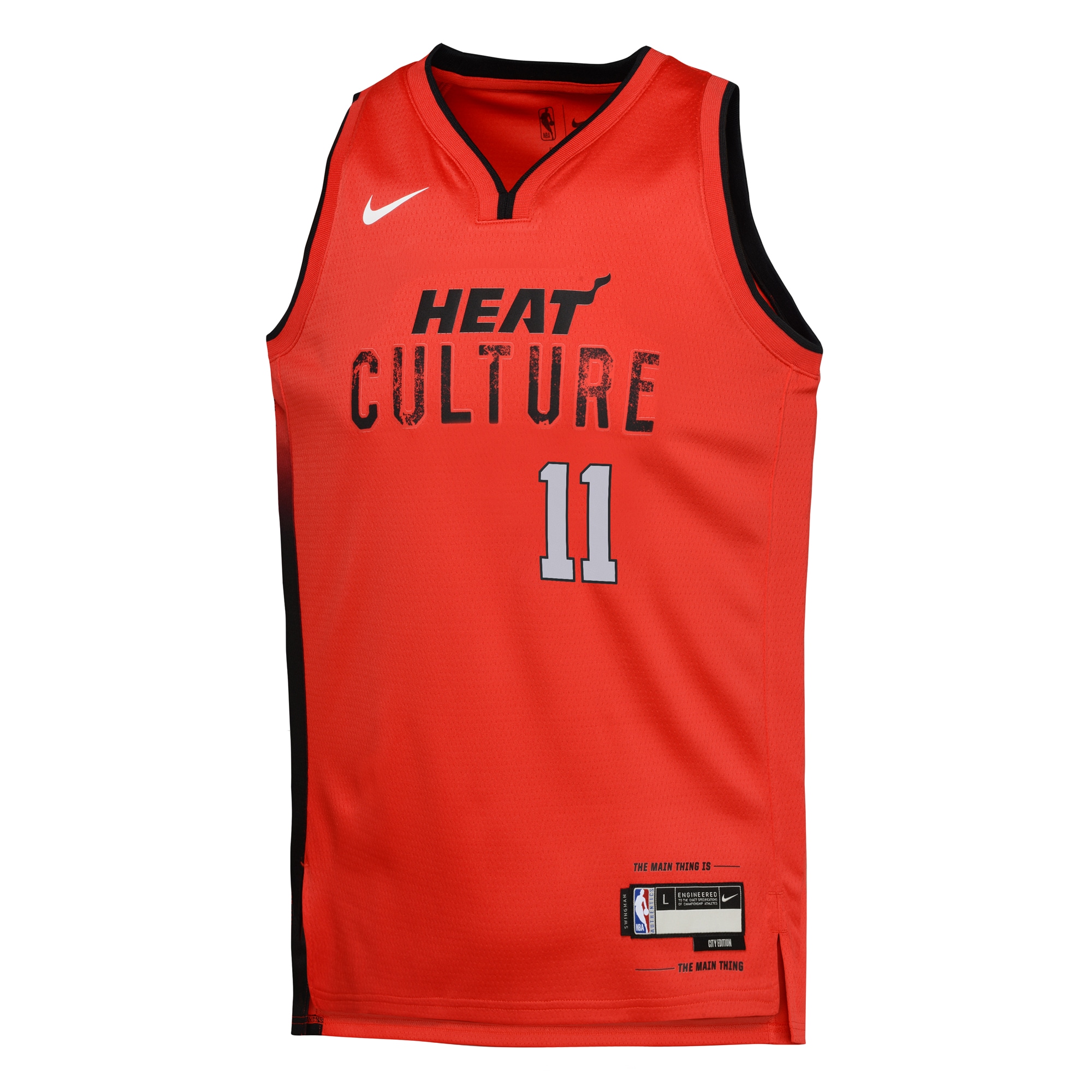 Alternative view of Miami Heat City Edition Swingman Basketball Jersey 2024 - Red - Jaime Jaquez Jr. - Youth - JS676 