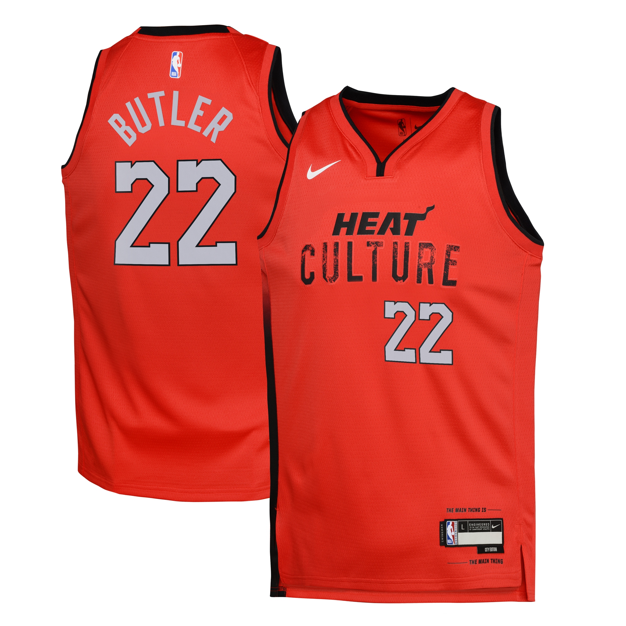 Miami Heat City Edition Swingman Basketball Jersey 2024 - Red - Jimmy Butler - Youth - JS270 