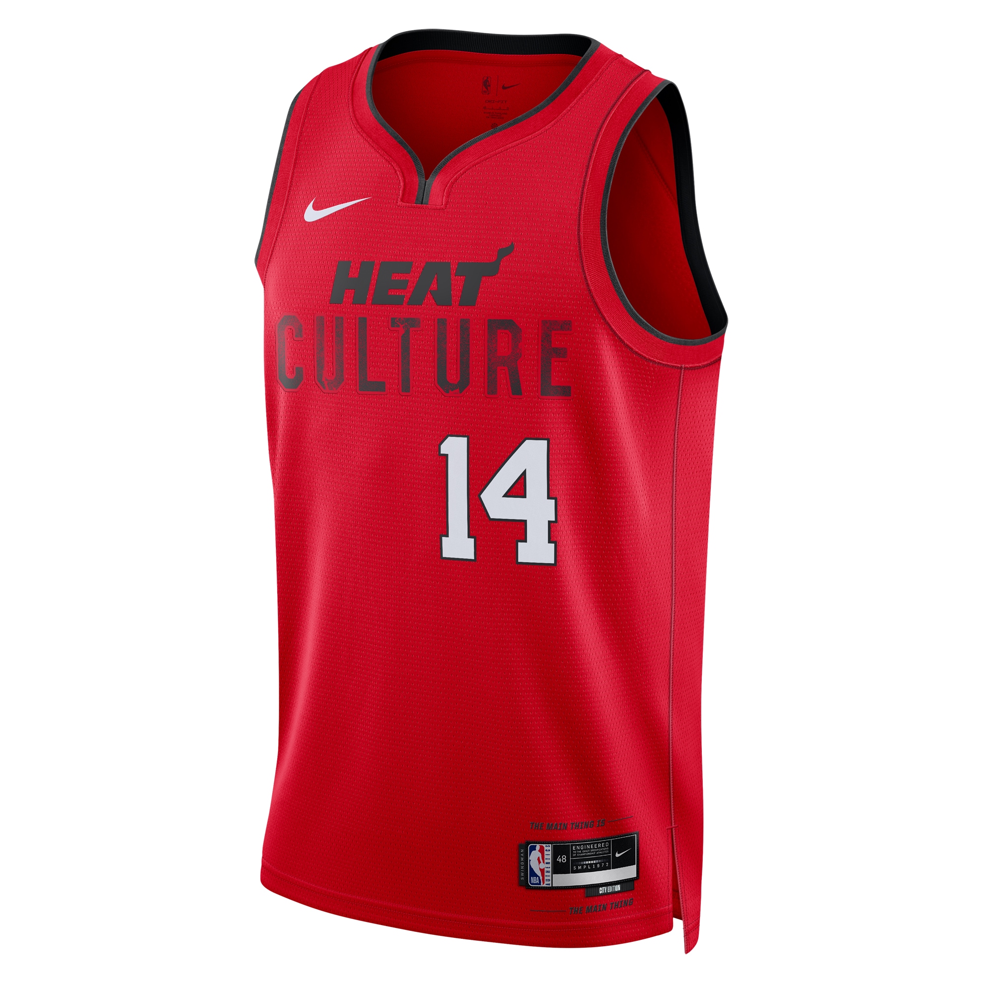 Alternative view of Miami Heat City Edition Swingman Basketball Jersey 2024 - Red - Tyler Herro - Unisex - JS986 