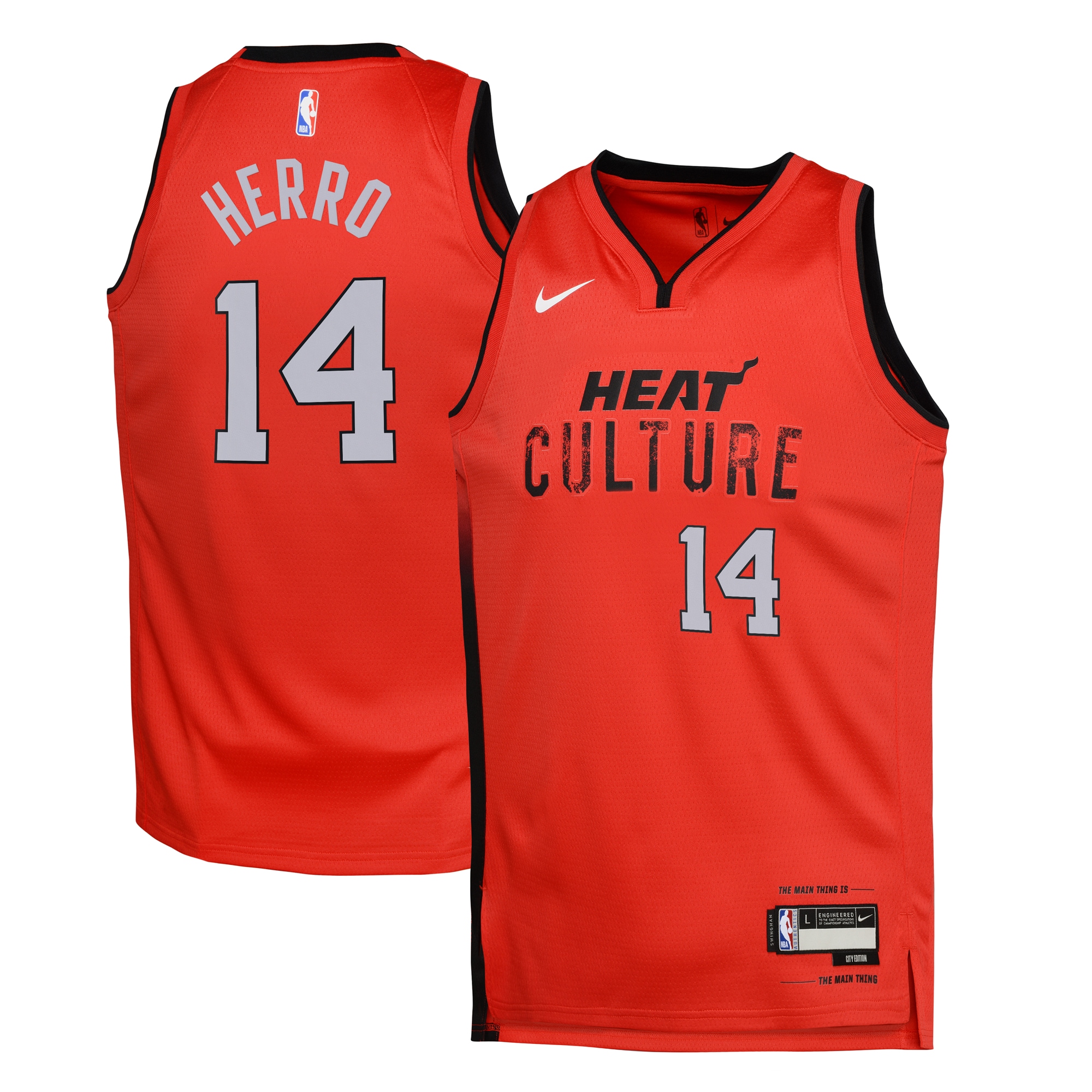 Miami Heat City Edition Swingman Basketball Jersey 2024 - Red - Tyler Herro - Youth - JS360 